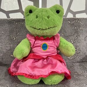 Build-A-Bear Green Spring Frog in Pink Dress